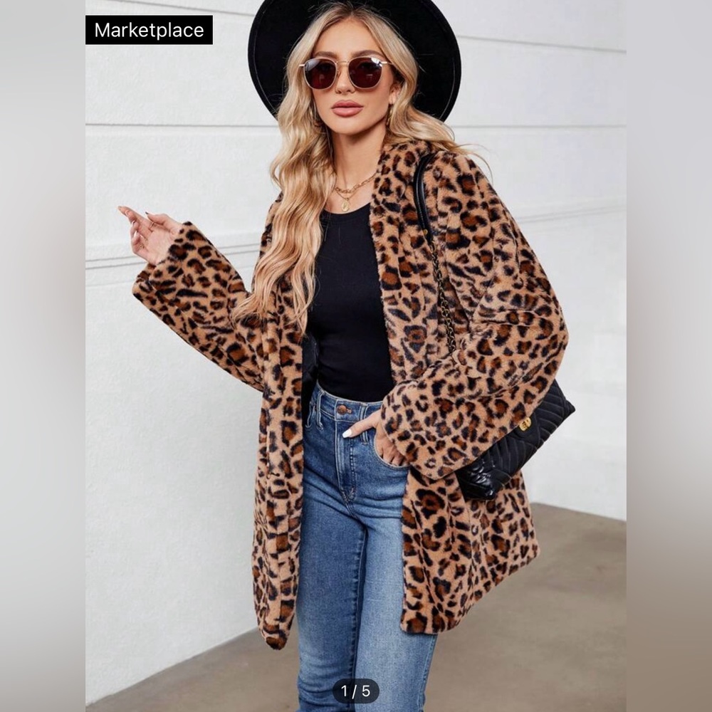 SHEIN Cheetah print jacket . Soft , comfy , and worn only a few times .